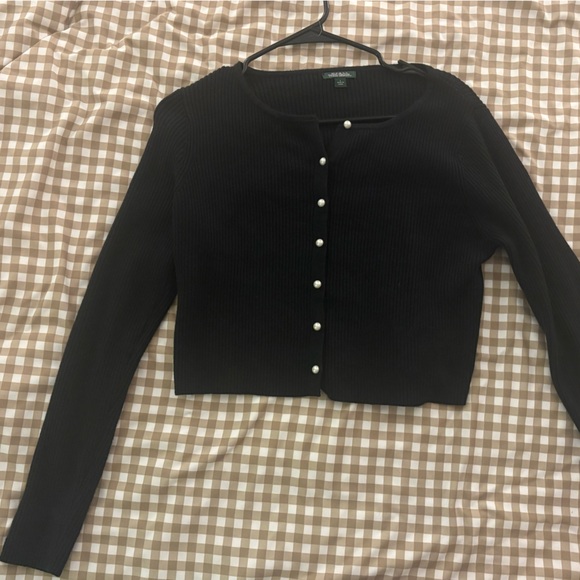 Wild Fable Black Ribbed Cardigan - Picture 2 of 4